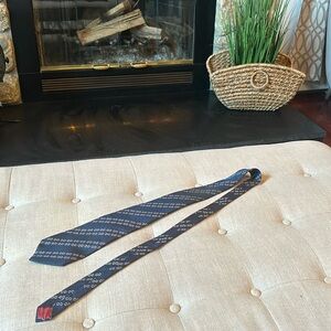Paco Rabanne Paris Navy Printed Tie 100% Silk‎